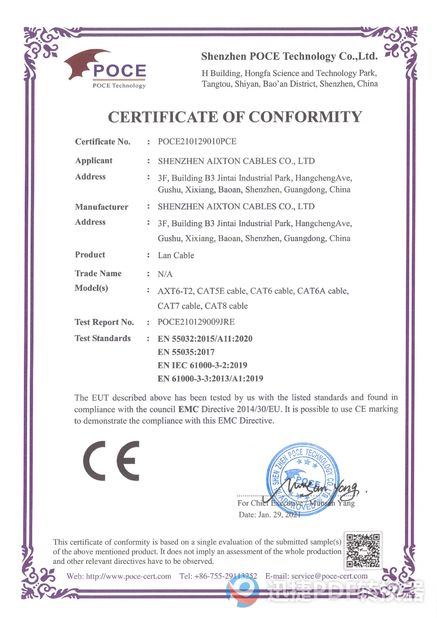 الصين Shenzhen Aixton Cables Co., Ltd. الشهادات