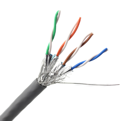 SFTP Cat7 Cat7 Cat6a Cat8 شبكة LAN كابل نقل سريع خسارة منخفضة 100m 305m لكل لفة