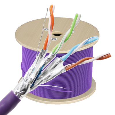 كابل Ethernet الصناعي المزدوج 2000MHz FTP 23AWG كابل شبكة Cat8 من النحاس الصلب