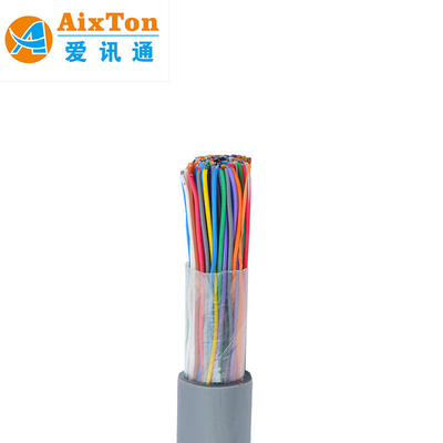 كابل الهاتف الداخلي 24Awg 26Awg PVC جاكيت عاري النحاس / CCA كابل الاتصال الموصل 100 زوج نوع أسلاك قطرة