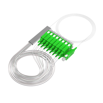 الصين خارجية 0.9mm PLC مقسمة 1x2 2 Way Fiber Optic مقسمة مع SC APC Connector