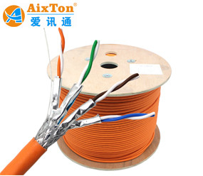 OEM Ftp Stp Sftp شبكة Cat7 LAN كابل 1000ft 305m رول 23awg مع صندوق