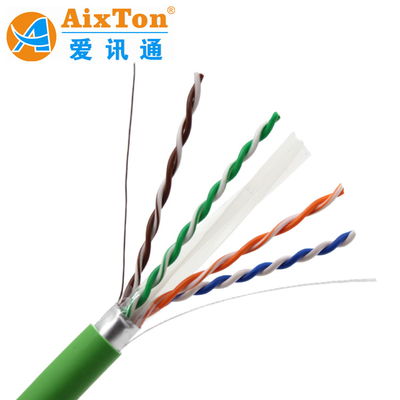 1000ft كابل LAN Cat 6A كابل شبكة UTP مع FTP 23AWG Copper Cat6A للكاميرا Cctv كابل Ethernet