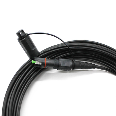 عدد الألياف 2 عازل المياه Optitap Corning SC APC Connector سلك التصحيح بالألياف البصرية مع G657a1 G657a2 وضع واحد كابل قطرة مسطحة طول الموجة 1310/1550nm