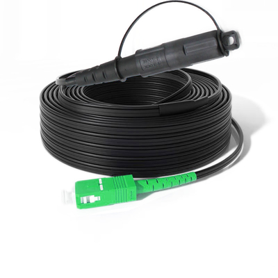 12-نواة PVC/LSZH كيس الألياف الضوئية التصحيح السلك SC/APC الكابل المحدد مسبقًا للخط الكابلات البصرية الاتصالات FTTH