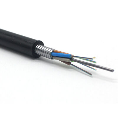 كابل الألياف الضوئية GYTS GYTA53-24B1 معتمد من CE للاستخدام تحت الأرض مع درع بشريط فولاذي وغلاف LSZH