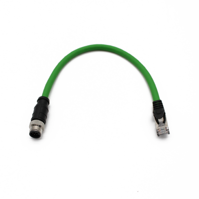 High-Speed M12 X Coded 8pin to RJ45 CAT6A Cable IP67 Shielded