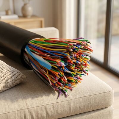 50 Pairs Cat5 Cat3 Outdoor Telephone Cable Dropwire Field Armoured Intercom Communication Cables Pure Copper Solid
